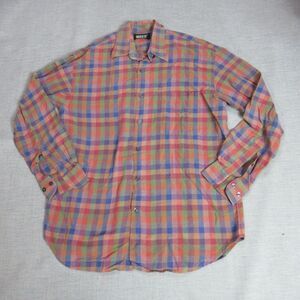 VINTAGE Merseta Shirt Mens XL Multicolor Check Plaid Button Cabincore Ranch 90s